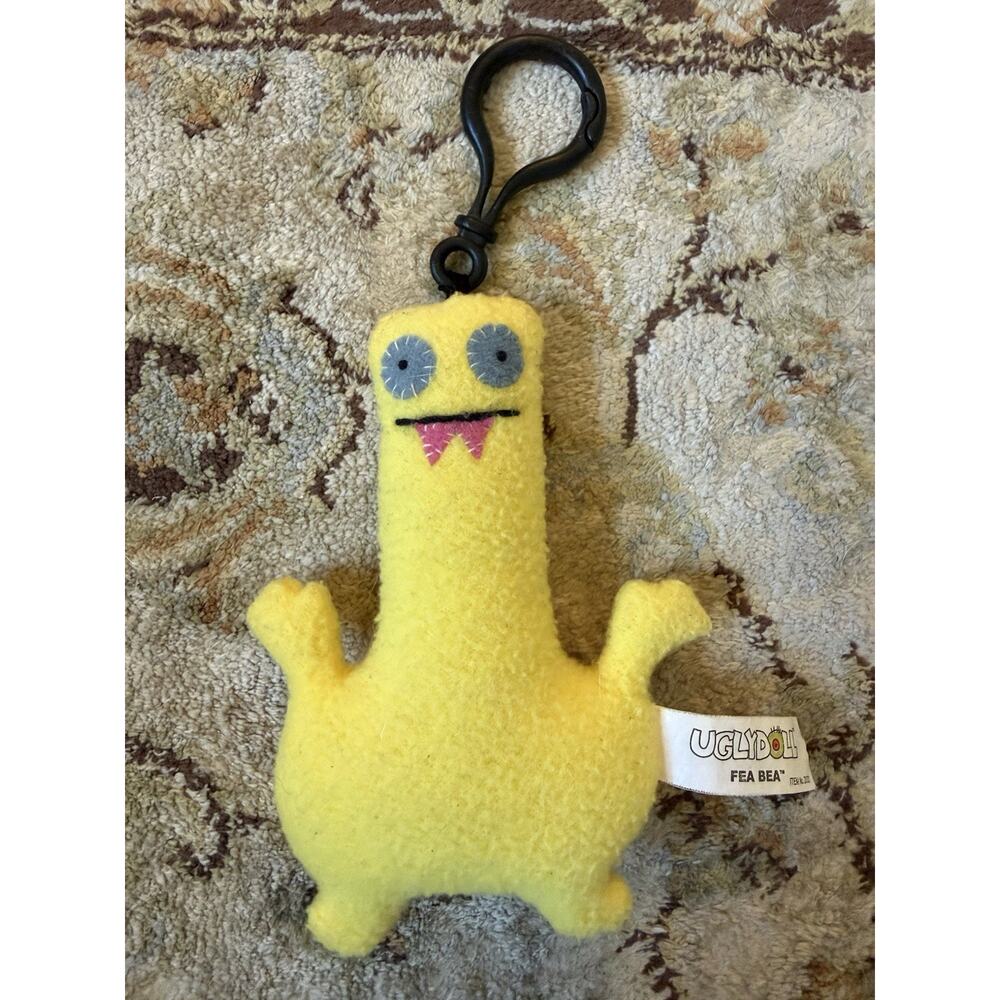 Ugly Doll Fea Bea Yellow 4” Plush Doll 2002 backpack clip collectable